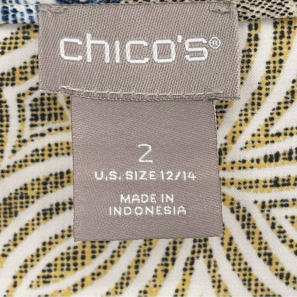 Chico’s Patchwork-Print Drape-Sleeve Blouse - Chi… - image 3